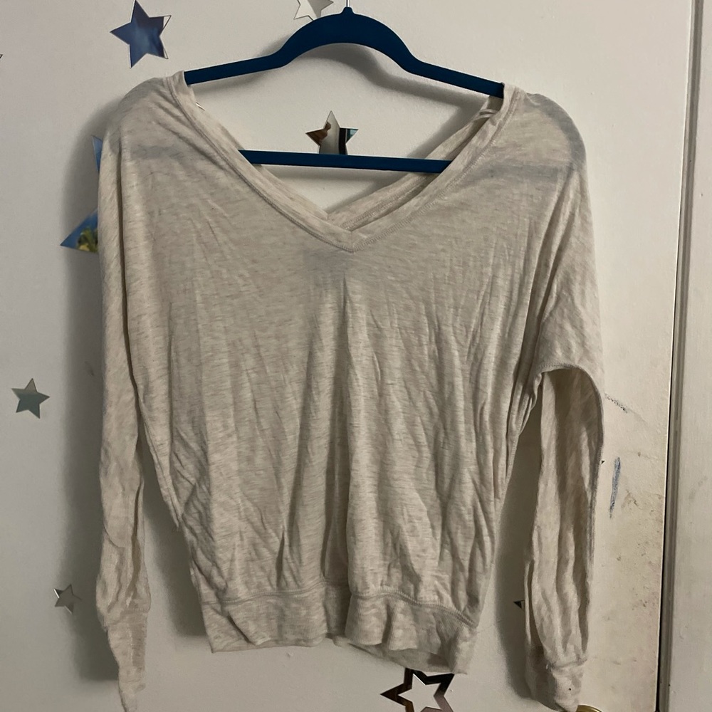 Off white long sleeve off the shoulder